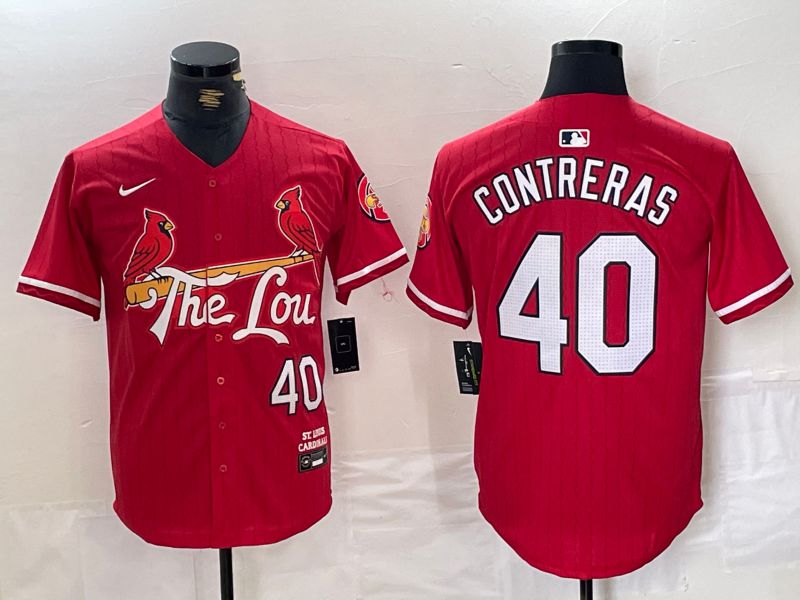 Men St.Louis Cardinals #40 Contreras Red City Edition 2024 Nike MLB Jersey style 1->st.louis cardinals->MLB Jersey
